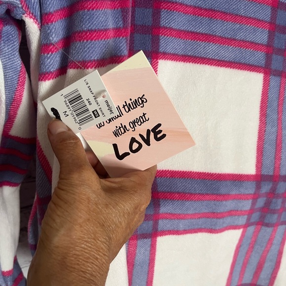 The Sweatshirt Project Pastel Plaid Button Front Shacket W/Pockets! Medium NWT - Picture 6 of 9